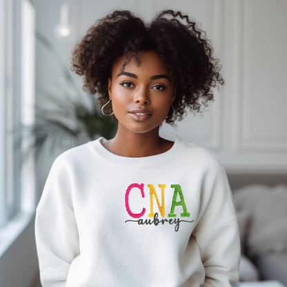 Trendy Personalized Cute Bold Graphic CNA Embroidery Hoodie Sweatshirt