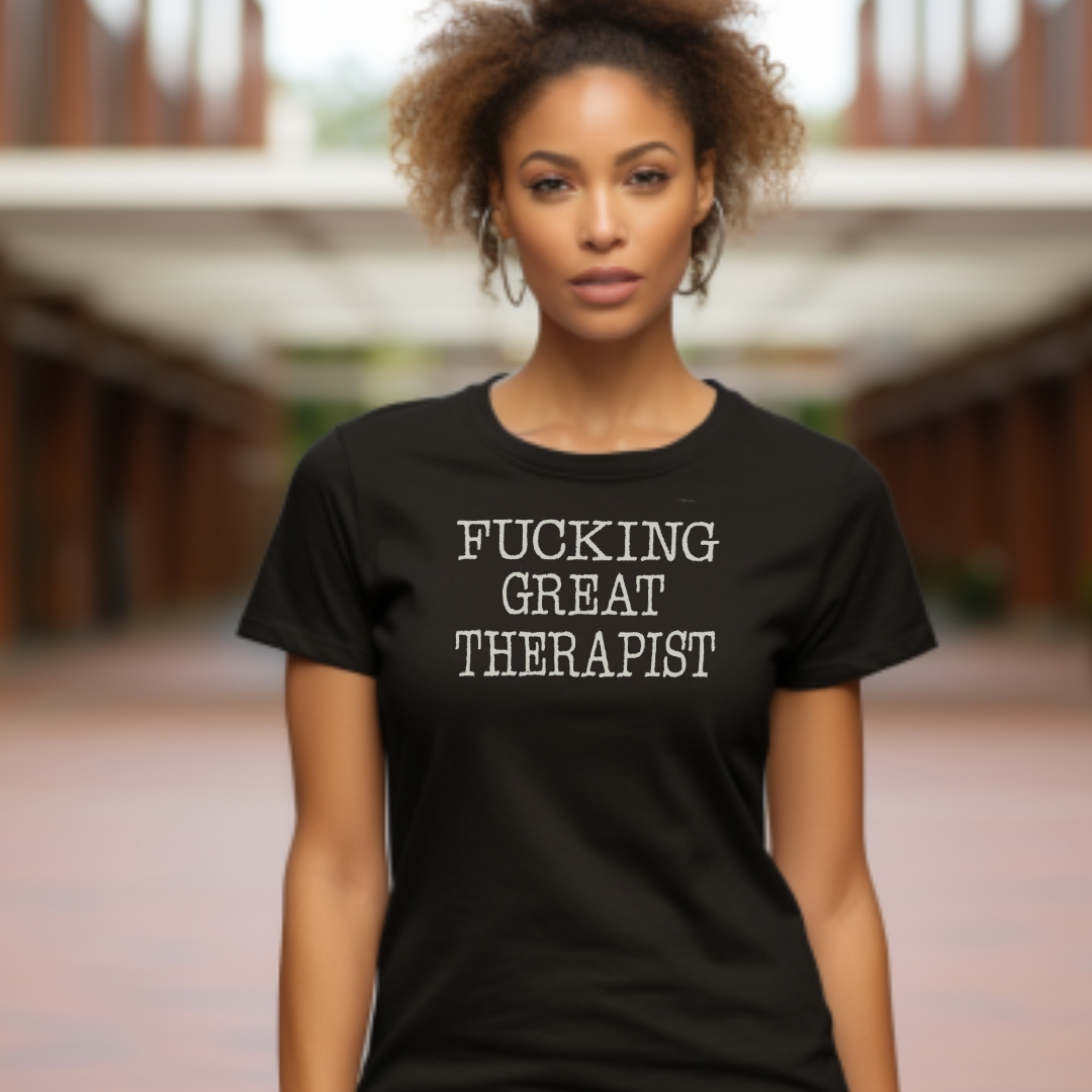 Custom Great Fun Unique Bold Therapy Embroidery Graphic T-shirt