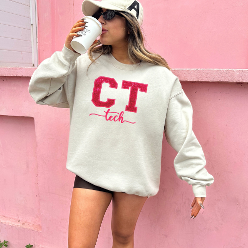 Sequin Glitter CT TECH Embroidery Crewneck