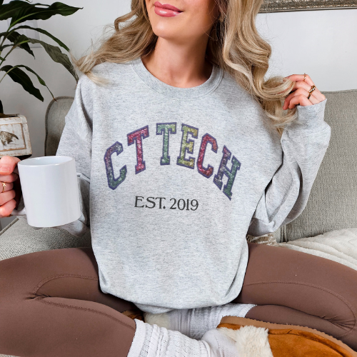 Sequin Rainbow CT TECH Embroidery Crewneck