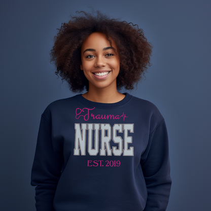 Cute Glitter Trauma Sweatshirt Hoodie Nurse Embroidery Popular Design