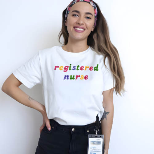 Colorful Registered Nurse T-shirt