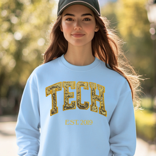 Sequin TECH Embroidery Crewneck