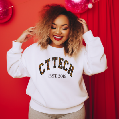Leopard Print CT Tech Crewneck