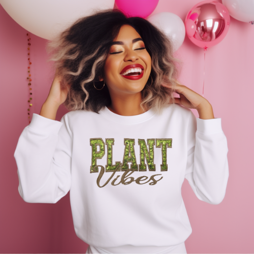 Sequin Plant Vibes Crewneck