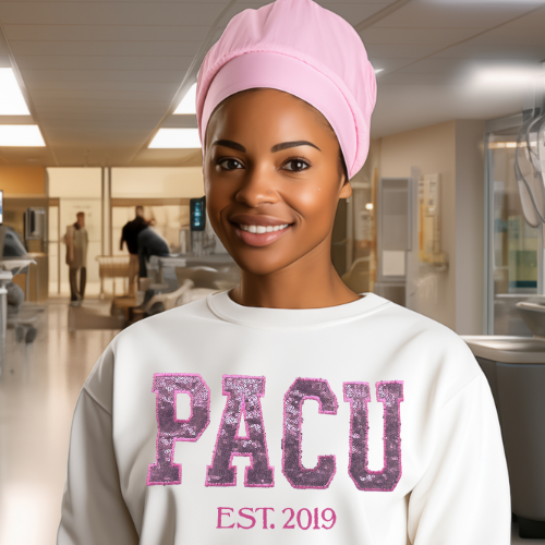 Sequin Glitter PACU Embroidery Sweatshirt