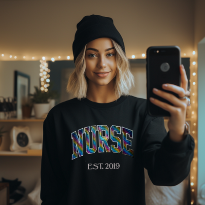 Swirly Glitter Embroidery Crewneck