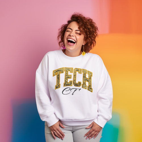 Sequin Glitter CT TECH Embroidery Crewneck