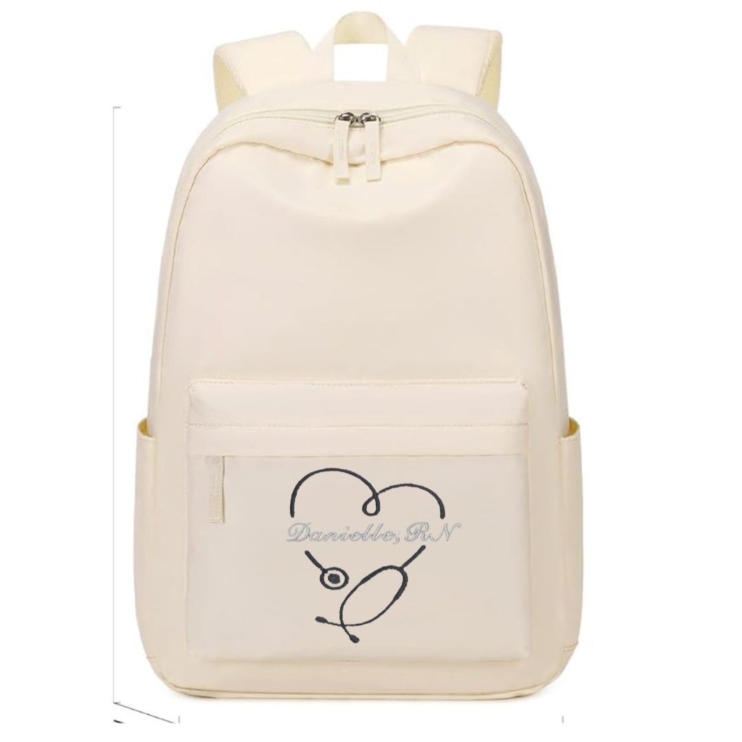 Personalized Pediatric Nurse Backpack Trendy Lightweight Custom Gift