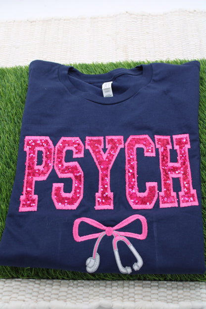 Sequin Psych Nurse Embroidery Sweatshirt