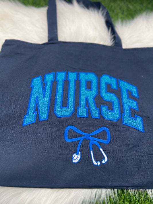 Glitter Nurse Zip Tote Bag