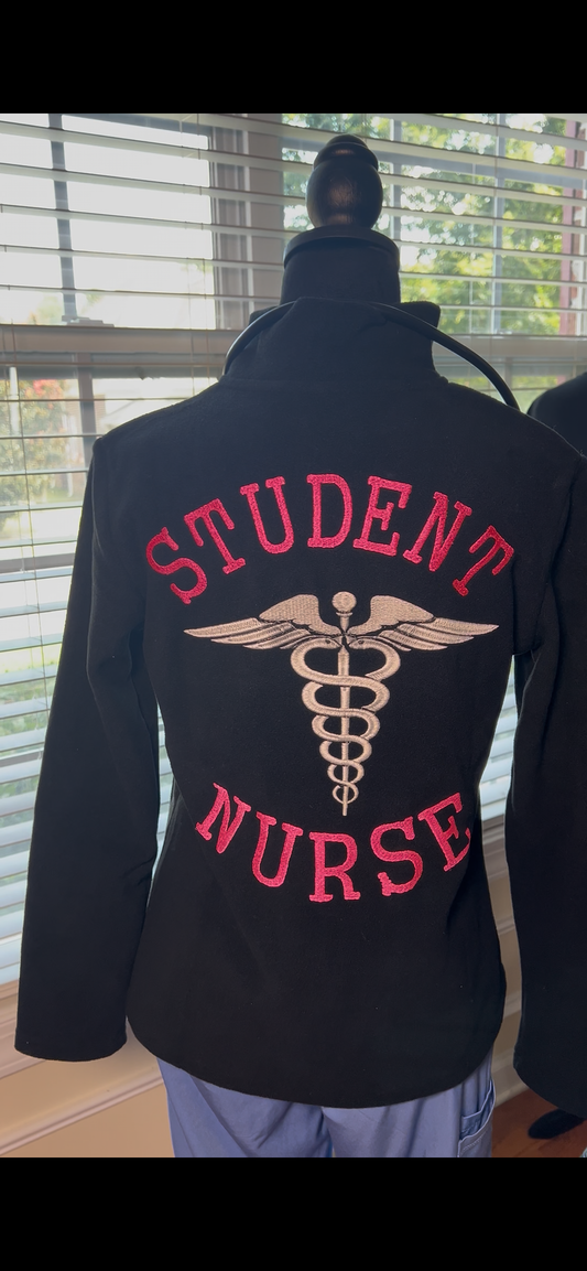 Full Zip Student Nurse Embroidery Jacket