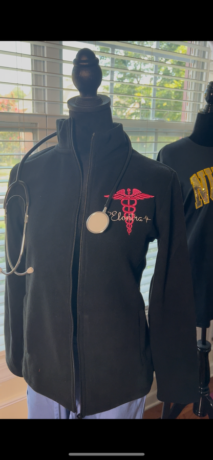 Full Zip Student Nurse Embroidery Jacket