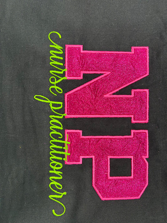 Canvas NP Nurse Practitioner Zip Tote Bag