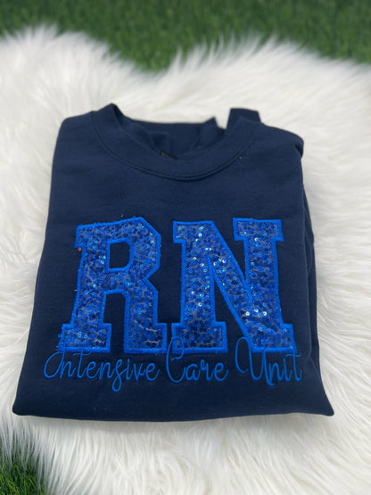 Sequin Intensive Nurse Crewneck