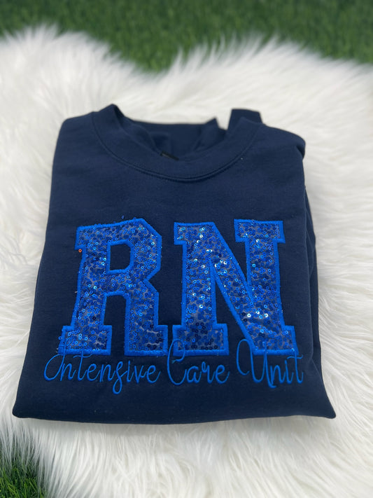 Sequin Intensive Nurse Crewneck