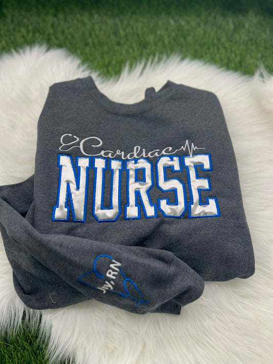 Metallic Cardiac Nurse Sweatshirt