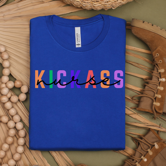 Kickass Nurse Cool Cute Custom Trendy Personalized T-Shirt Top