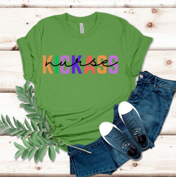 Kickass Nurse Cool Cute Custom Trendy Personalized T-Shirt Top