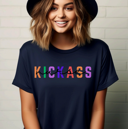 Kickass Nurse Cool Cute Custom Trendy Personalized T-Shirt Top