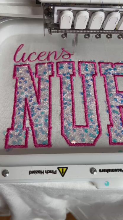 Sequin Glitter LPN Nurse Crewneck