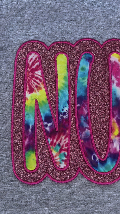 Nurse Glitter Tye Dye Print Sweatshirt with Embroidery Outline