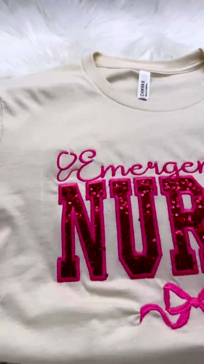 Sequin Emergency Nurse Crewneck