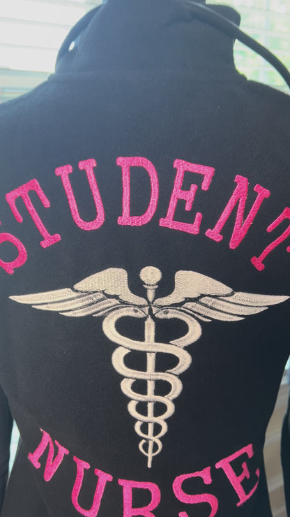 Full Zip Student Nurse Embroidery Jacket