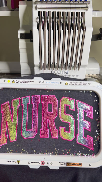 Sequin Rainbow Nurse Sweatshirt