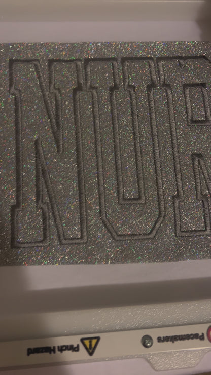 Stylish and Fun Grey Glitter ED Nurse Hoodie Unique Embroidery Crewneck