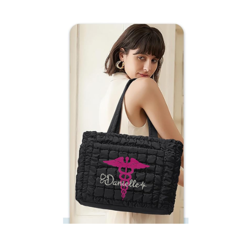 Personalized Puffer Quilted Tote